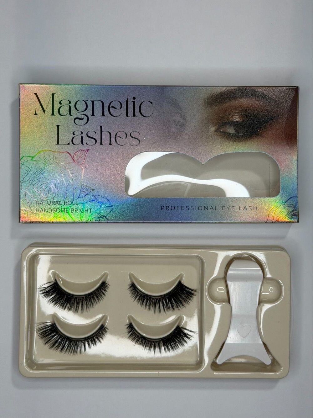 2 Pair Magnetic Lash Set No Glue False Eyelashes With Applicator Tool